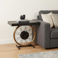 Black Solid Wood End Table - 22-inch