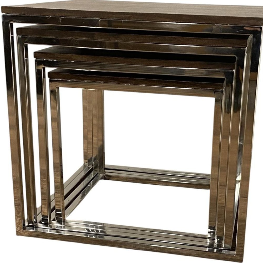 Set of 4 Modern Rustic Nesting Accent Tables