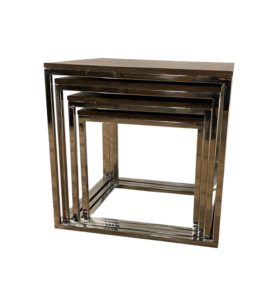 Set of 4 Modern Rustic Nesting Accent Tables