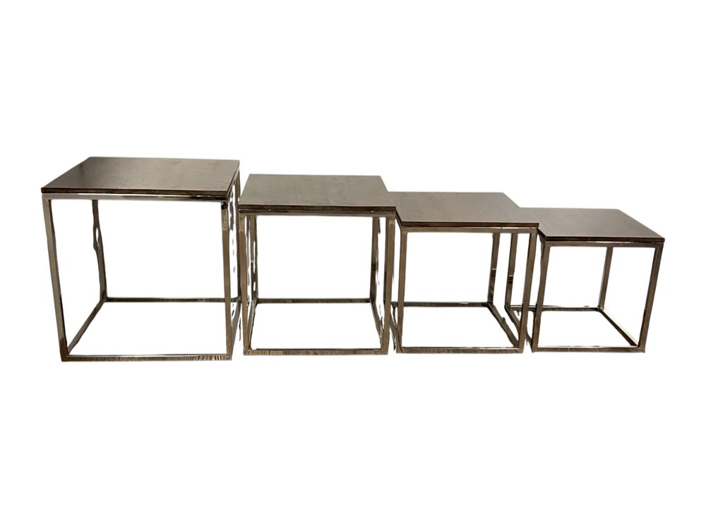 Set of 4 Modern Rustic Nesting Accent Tables