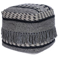 Gray Pouf Ottoman - 21-inch