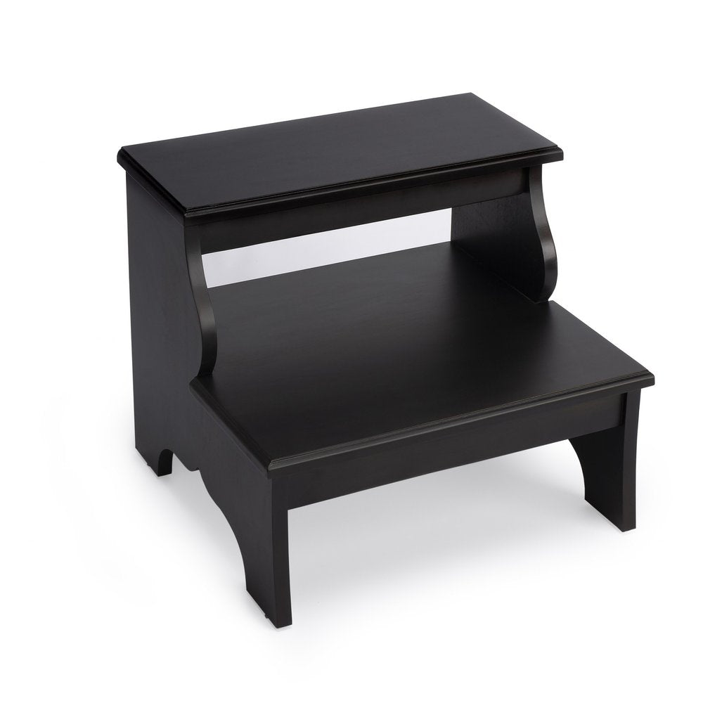 Dark Brown Solid and Manufactured Wood Footstool - 18-inch