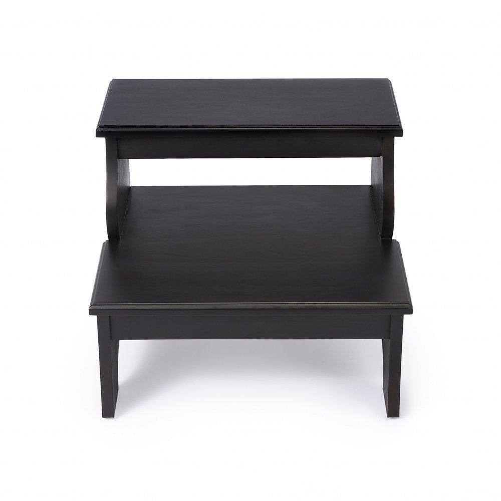 Dark Brown Solid and Manufactured Wood Footstool - 18-inch