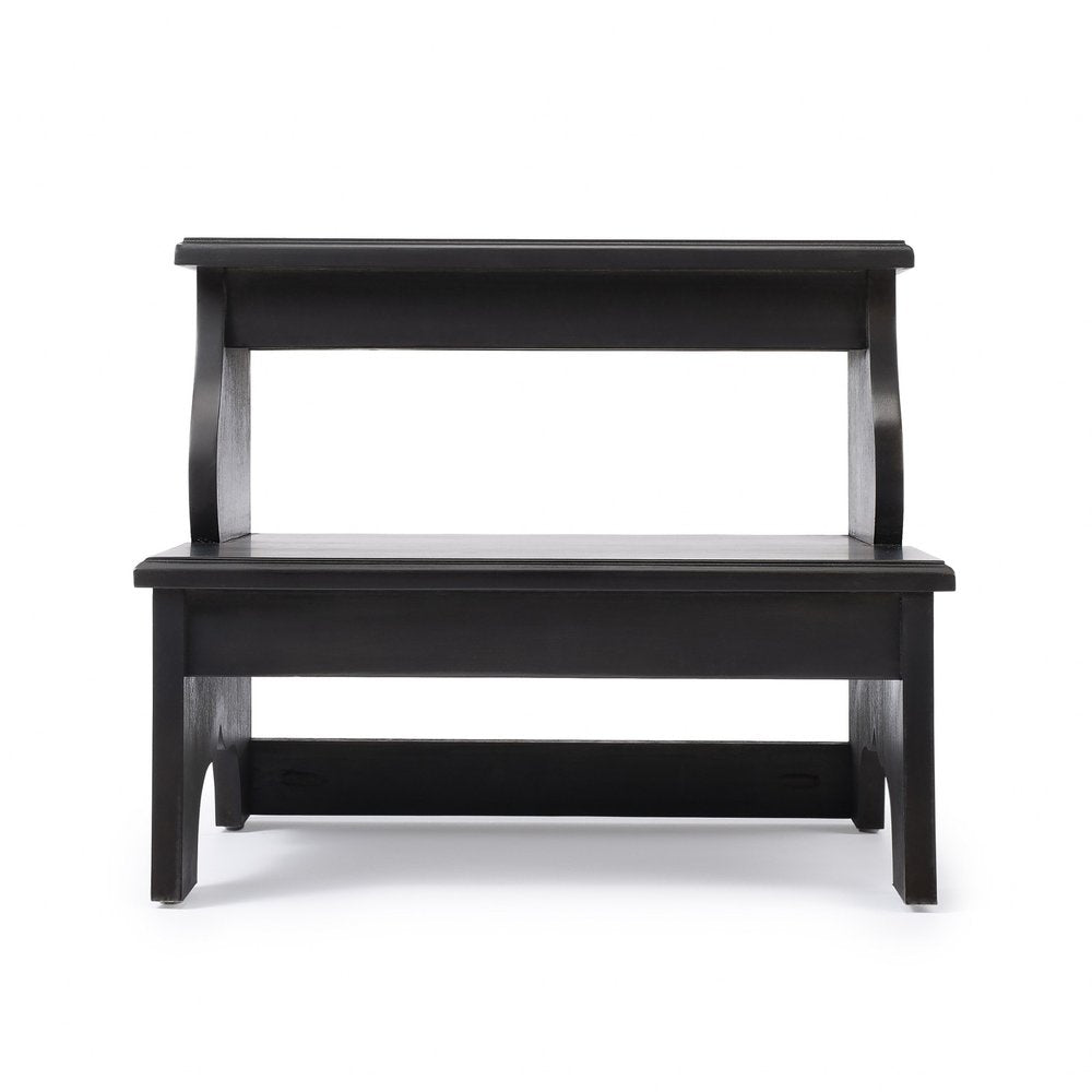 Dark Brown Solid and Manufactured Wood Footstool - 18-inch