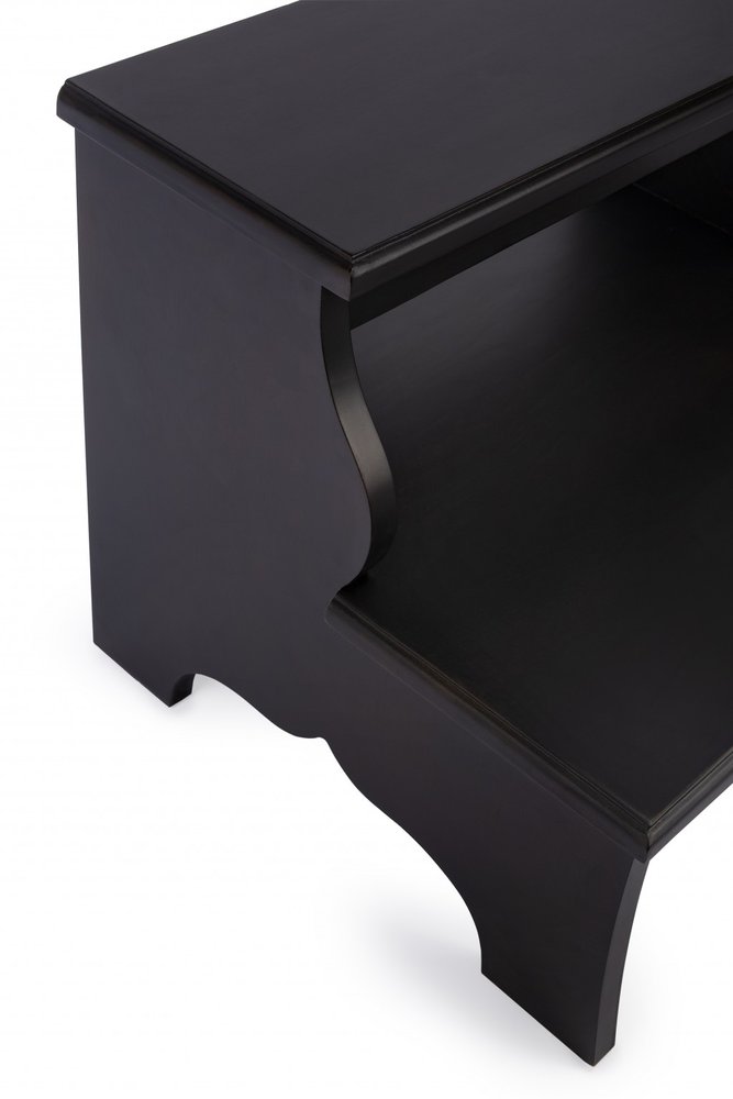 Dark Brown Solid and Manufactured Wood Footstool - 18-inch