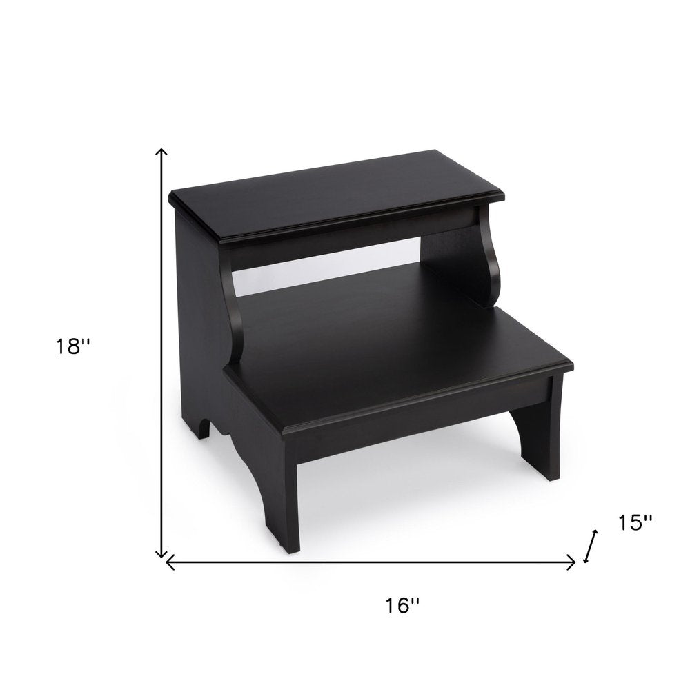 Dark Brown Solid and Manufactured Wood Footstool - 18-inch