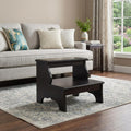 Dark Brown Solid and Manufactured Wood Footstool - 18-inch