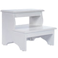 White Wood Footstool - 18-inch