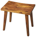 Brown Solid Wood Footstool - 20-inch