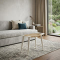 Natural and White Solid Wood Footstool - 26-inch