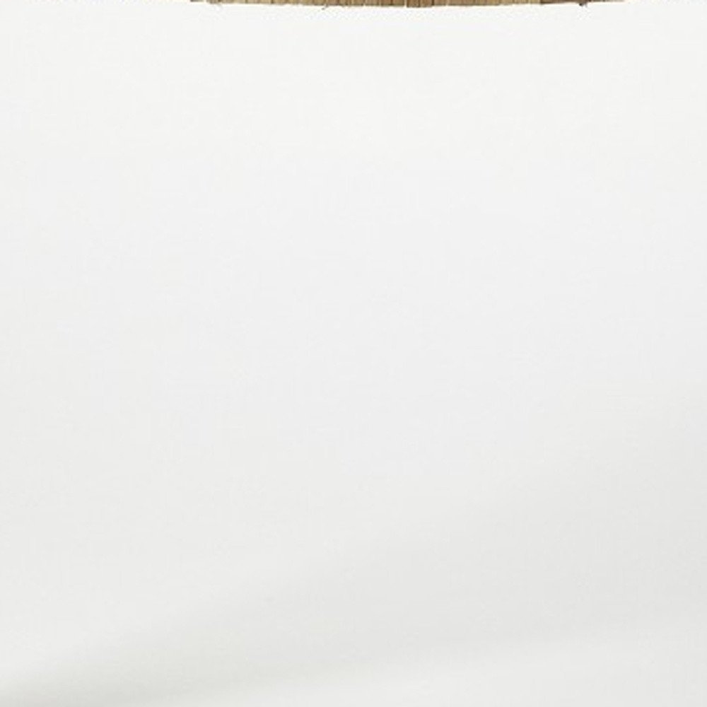 Natural and White Solid Wood Footstool - 26-inch