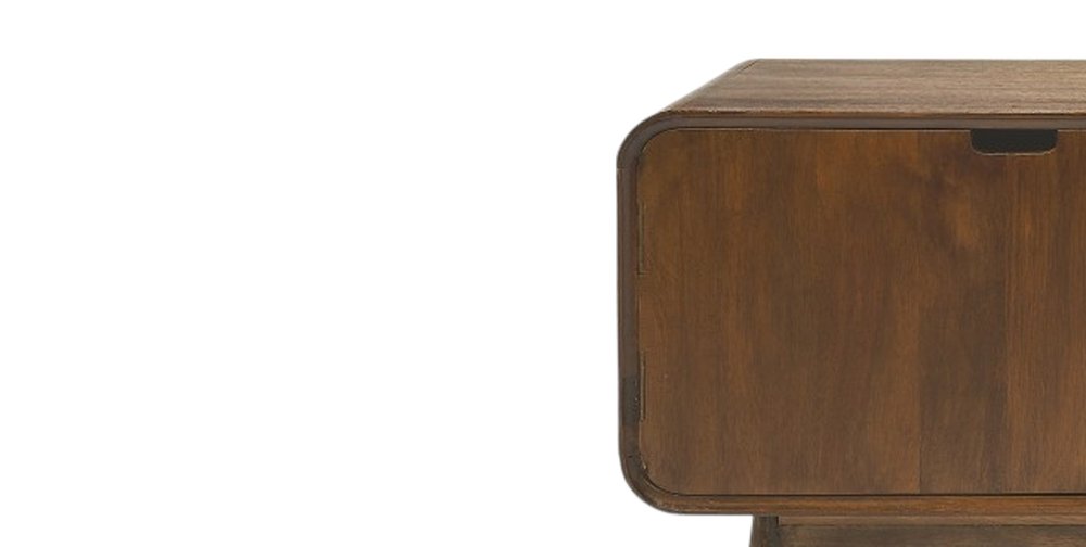 Brown Solid Wood Enclosed and Open Storage TV Stand - 50-inch