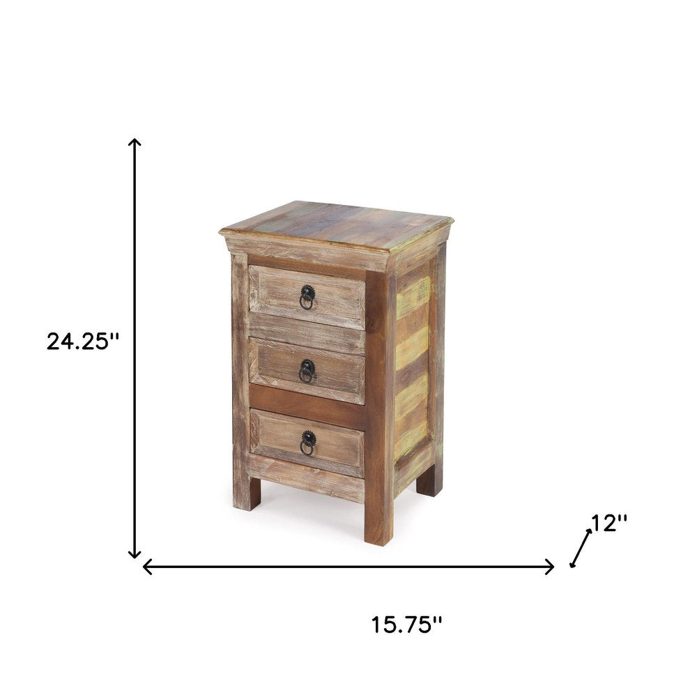 Modern Rustic Three Drawer Accent Chest - 16-inch