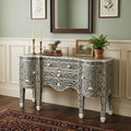 Black Wood Three Drawer Sideboard with Two Doors - 57-inch