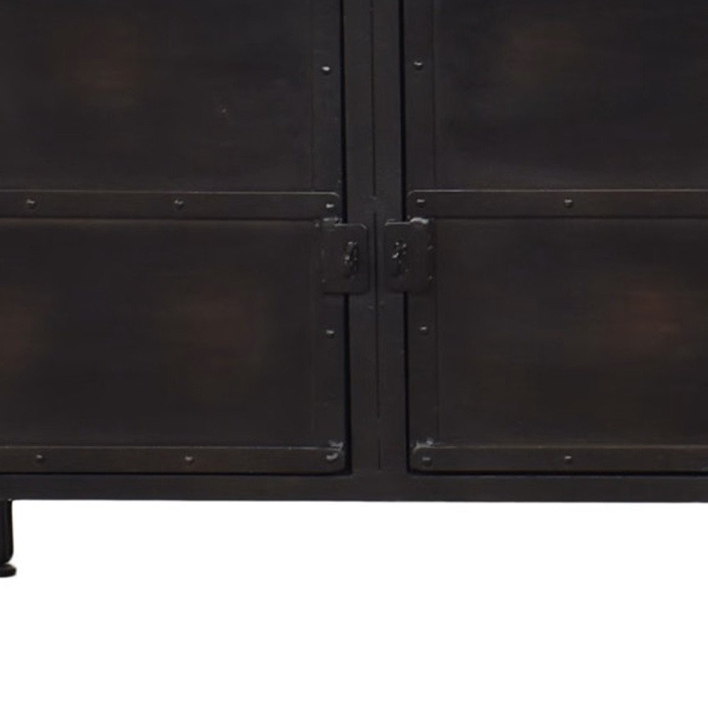 Black Iron Sideboard Console Cabinet - 62-inch