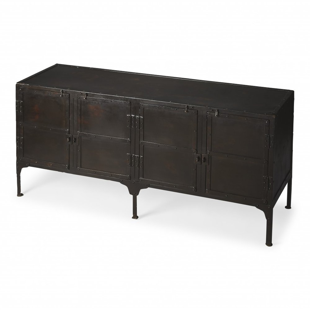 Black Iron Sideboard Console Cabinet - 62-inch