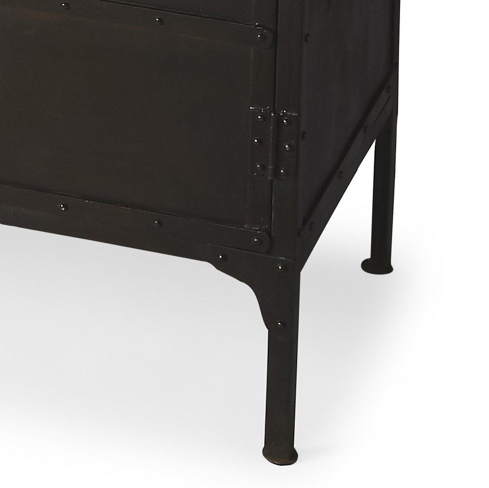 Black Iron Sideboard Console Cabinet - 62-inch