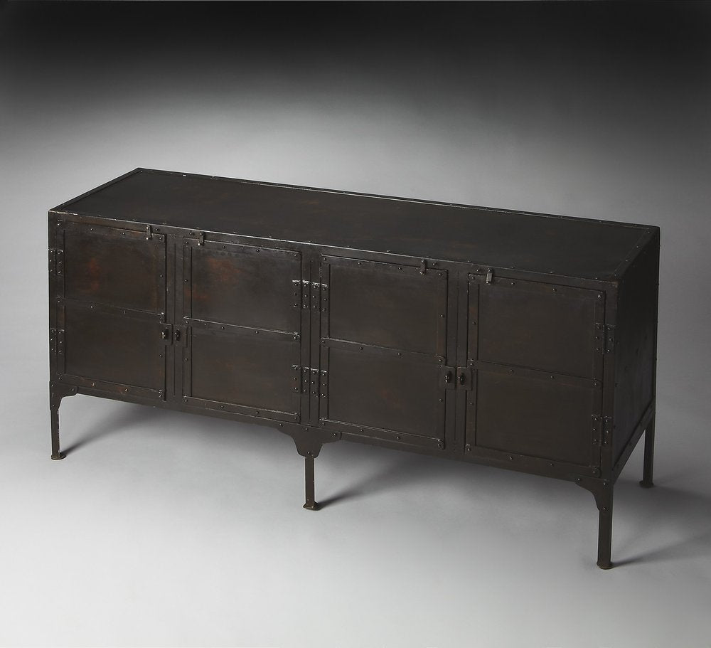 Black Iron Sideboard Console Cabinet - 62-inch