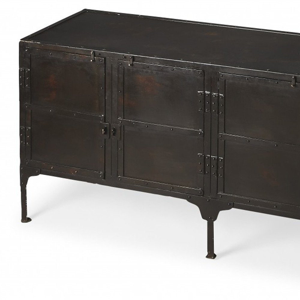 Black Iron Sideboard Console Cabinet - 62-inch