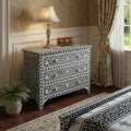 Black Manufactured Wood Three Drawer Chest - 36-inch