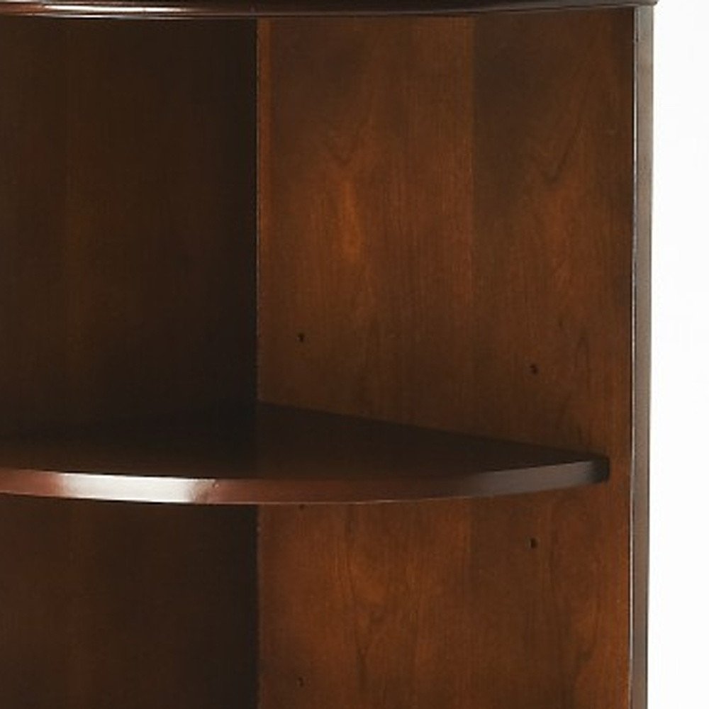 Brown Corner Accent Cabinet with Adjustable Shelves - 73-inch