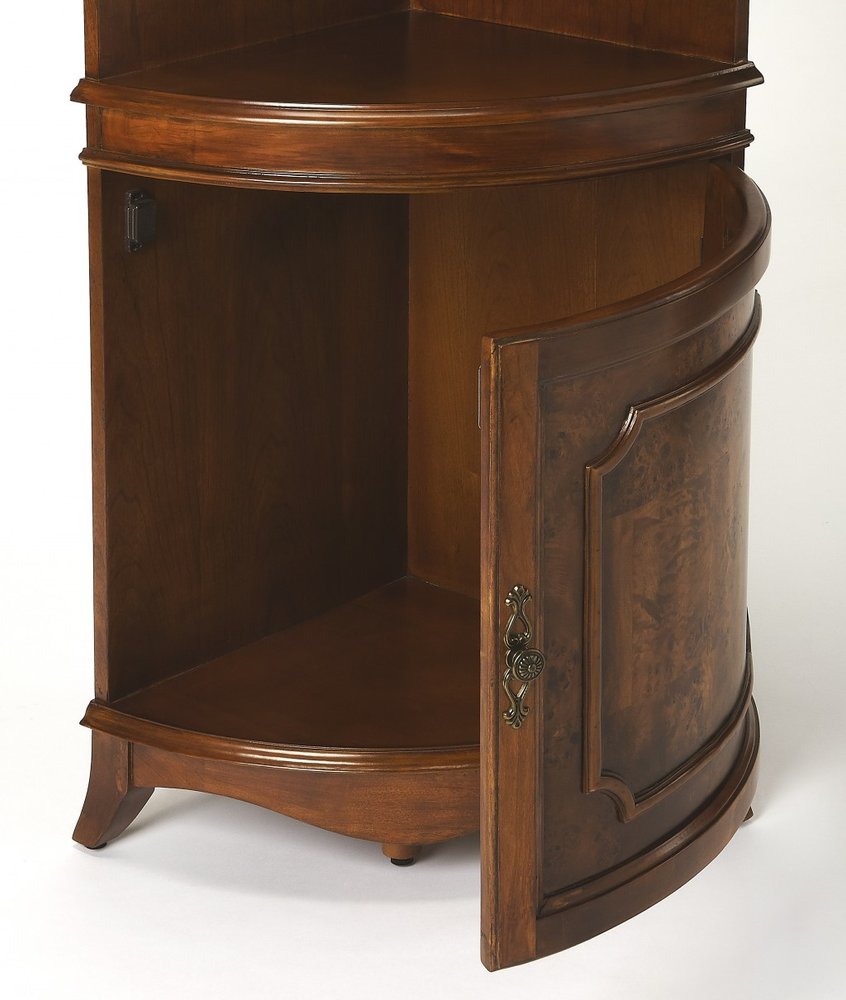 Brown Solid Wood Frame Standard Display Stand with Three Shelves - 24-inch
