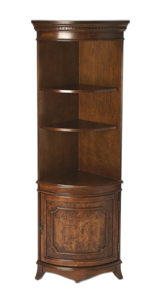 Brown Solid Wood Frame Standard Display Stand with Three Shelves - 24-inch