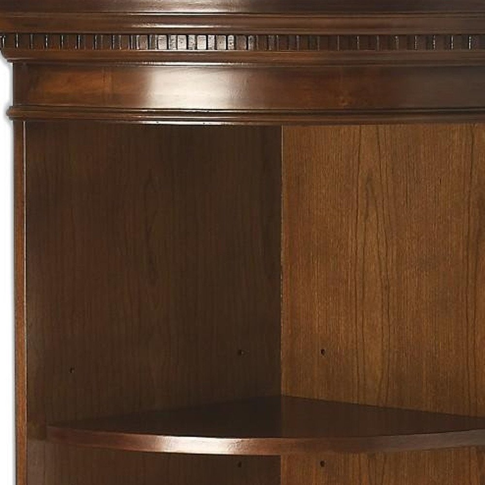 Brown Solid Wood Frame Standard Display Stand with Three Shelves - 24-inch