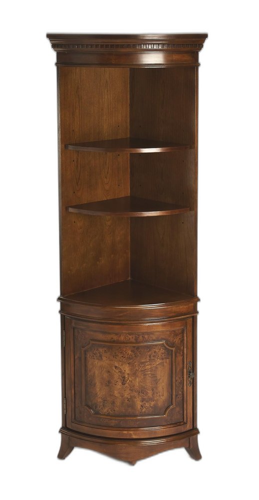 Brown Solid Wood Frame Standard Display Stand with Three Shelves - 24-inch