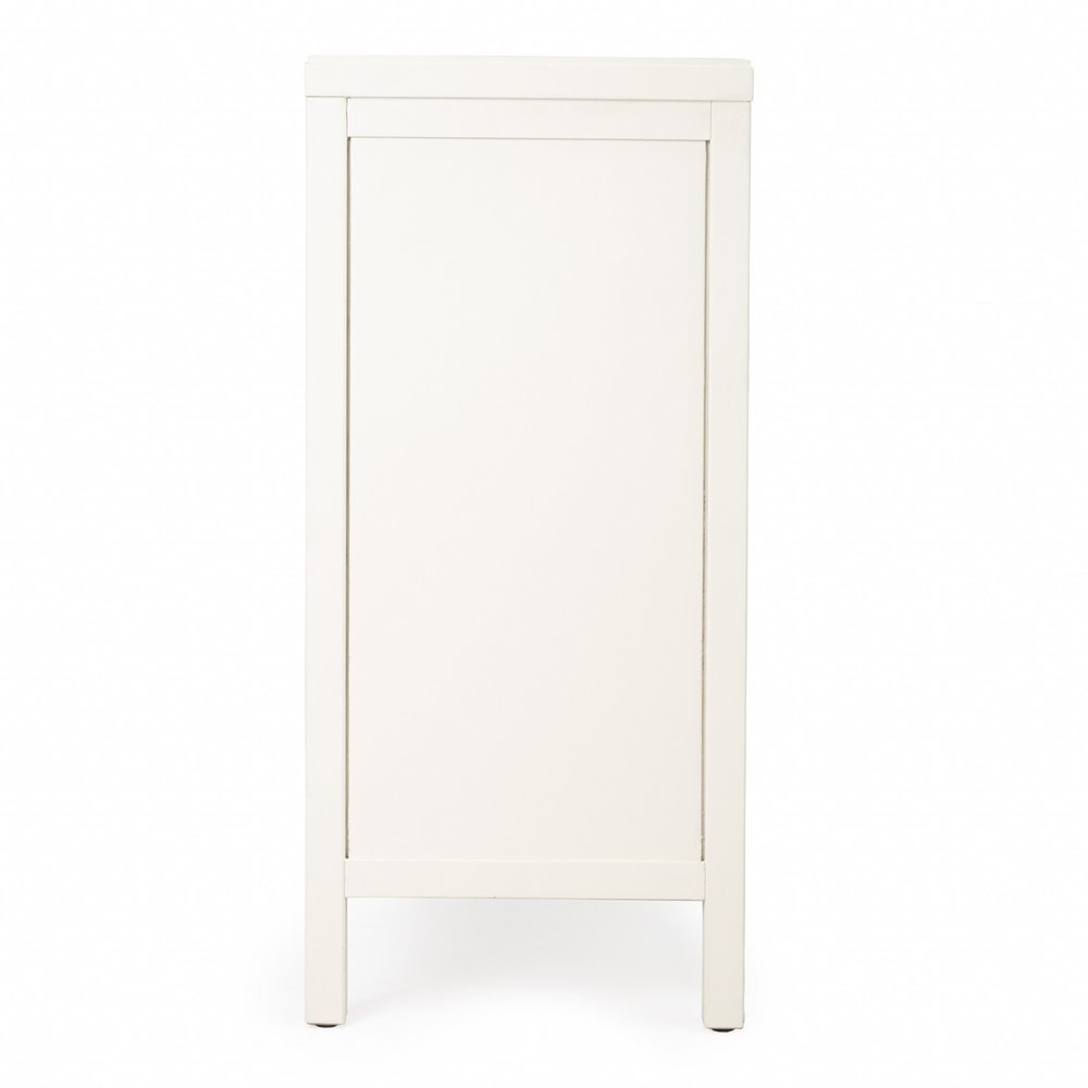 White Solid Wood Two Drawer Sideboard with Two Doors - 31-inch