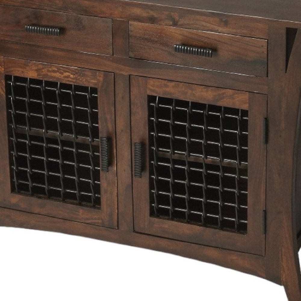 Dark Brown Solid Wood Frame Standard Accent Chest with Two Drawers - 44-inch