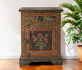 Dark Brown Solid Wood Frame Accent Cabinet with Two Drawers - 18-inch