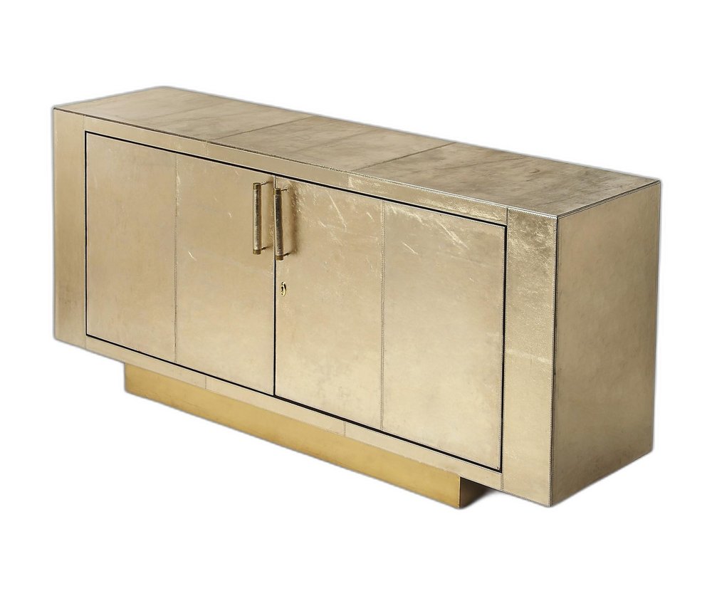 Gold Solid Wood Buffet Table with Two Doors - 71-inch