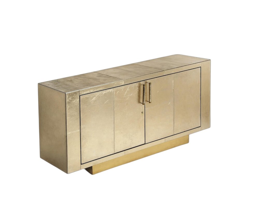 Gold Solid Wood Buffet Table with Two Doors - 71-inch