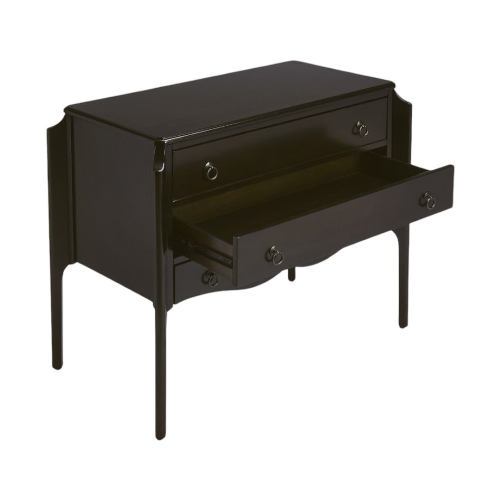 Dark Brown Solid Wood Three Drawer Dresser - 34-inch