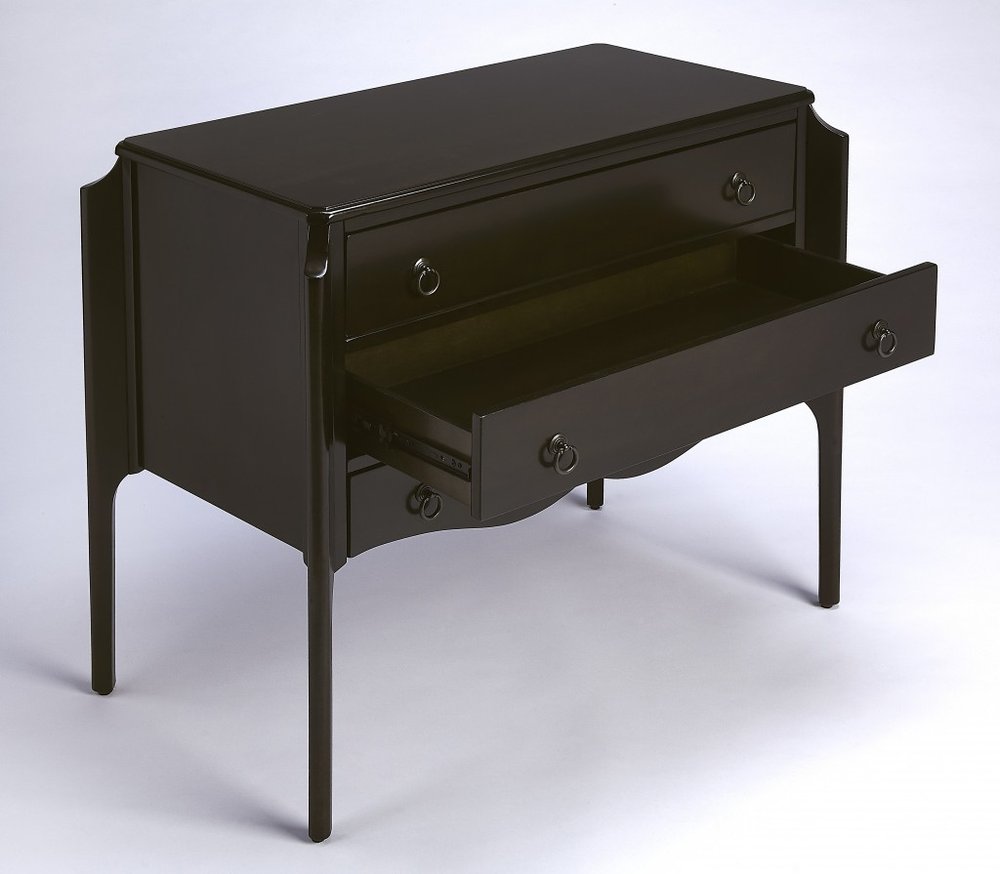 Dark Brown Solid Wood Three Drawer Dresser - 34-inch