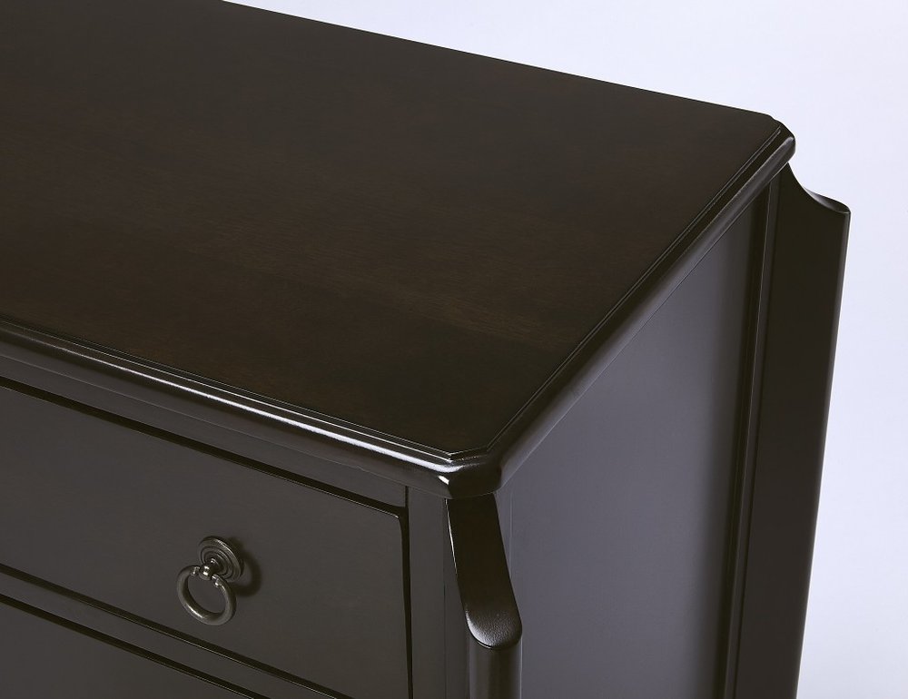 Dark Brown Solid Wood Three Drawer Dresser - 34-inch
