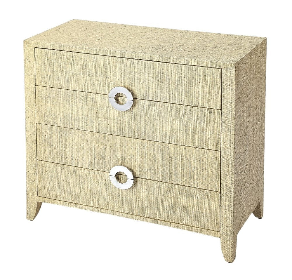Beige Manufactured Wood Four Drawer Chest - 34-inch