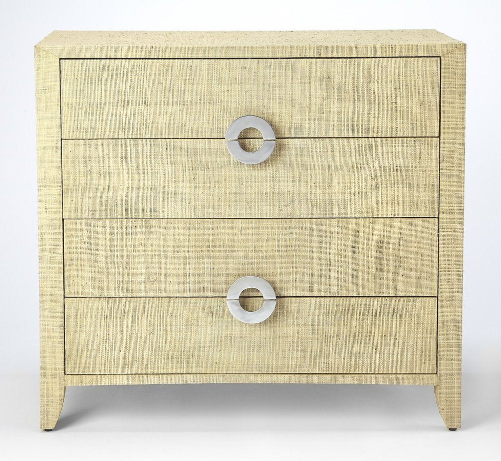 Beige Manufactured Wood Four Drawer Chest - 34-inch