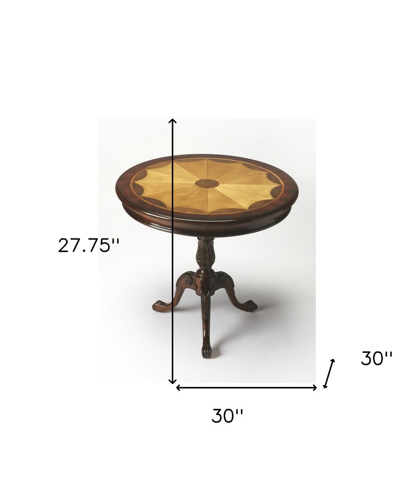 Brown Wood Round Coffee Table - 30-inch