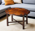Brown and Dark Brown Wood Oval Coffee Table - 30-inch