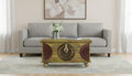 Brown and Green Wood Distressed Coffee Table - 33-inch