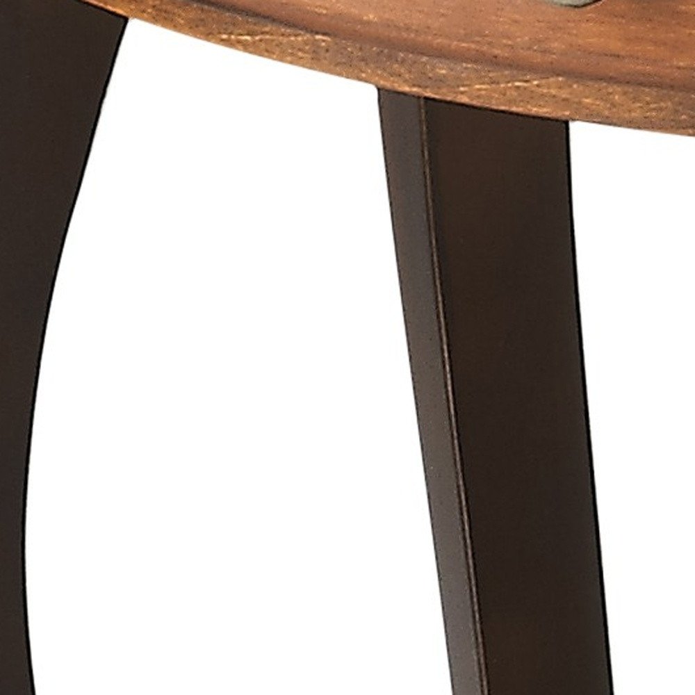 Brown Wood Oval Coffee Table with Drawer and Shelf - 25-inch