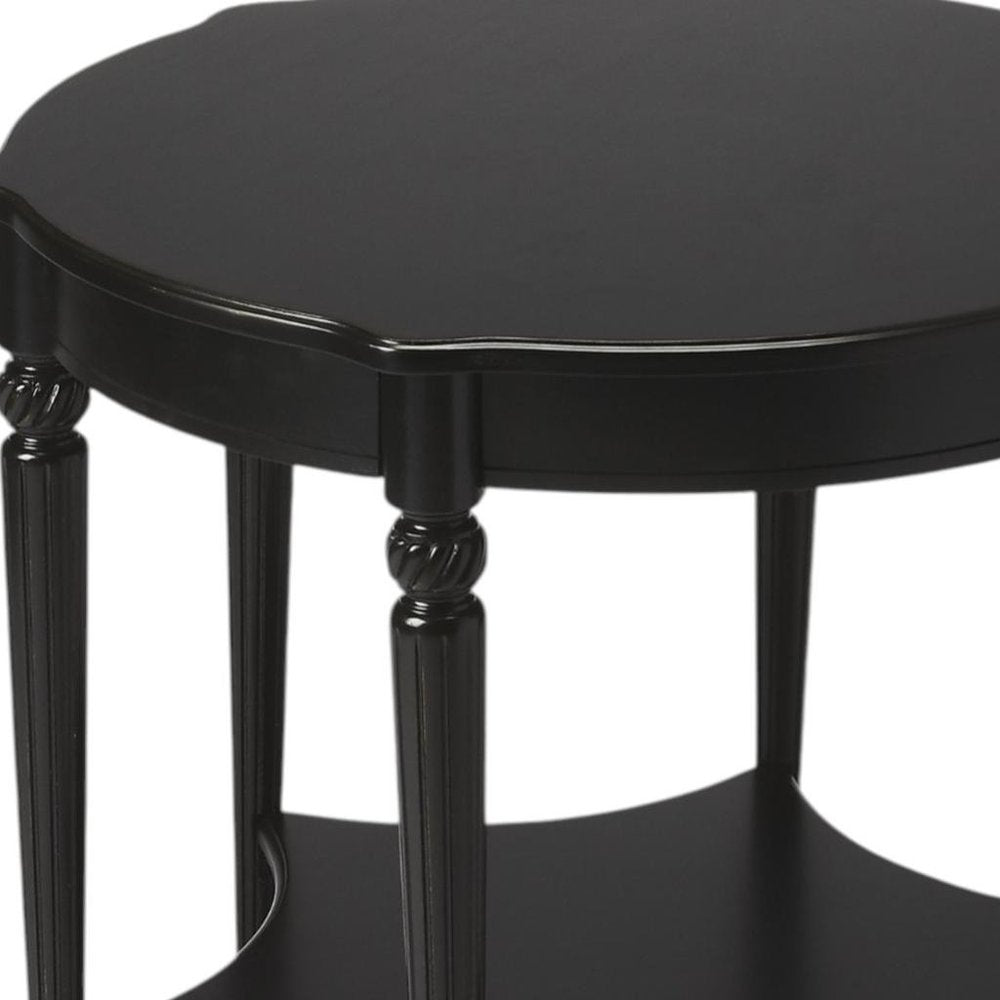 Brown Wood Round Coffee Table with Shelf - 28-inch