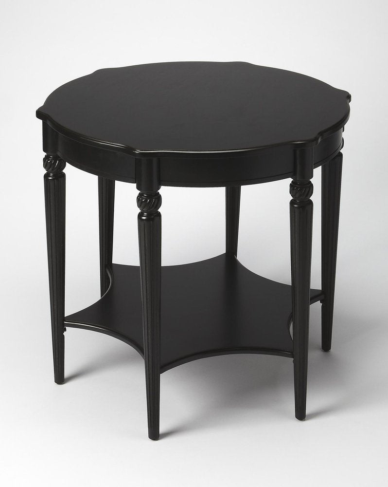 Brown Wood Round Coffee Table with Shelf - 28-inch