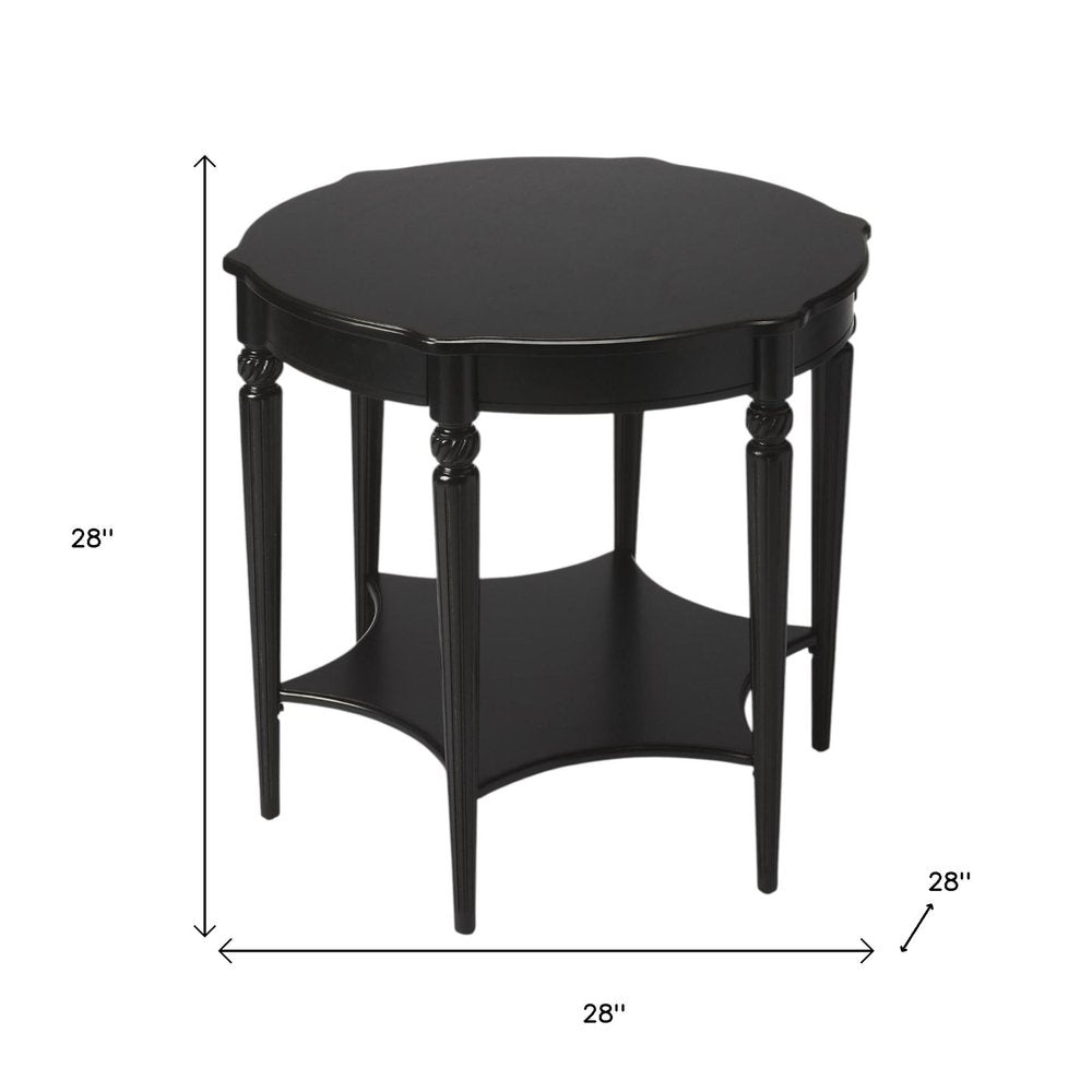 Brown Wood Round Coffee Table with Shelf - 28-inch