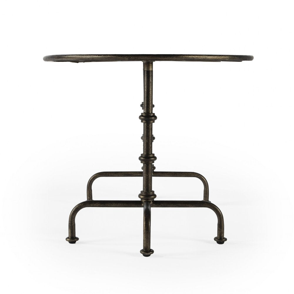 Silver Aluminum Oval Coffee Table - 38-inch