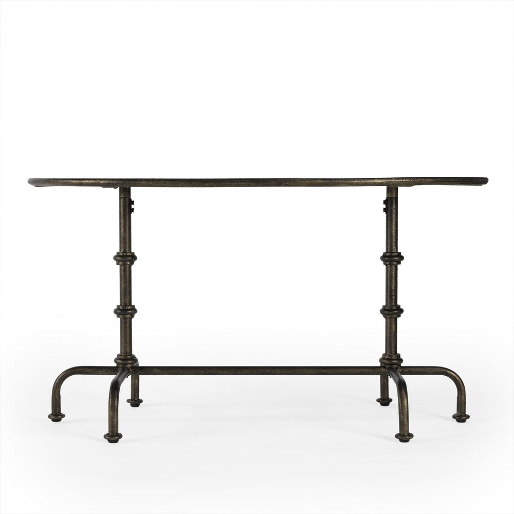 Silver Aluminum Oval Coffee Table - 38-inch