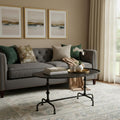 Silver Aluminum Oval Coffee Table - 38-inch