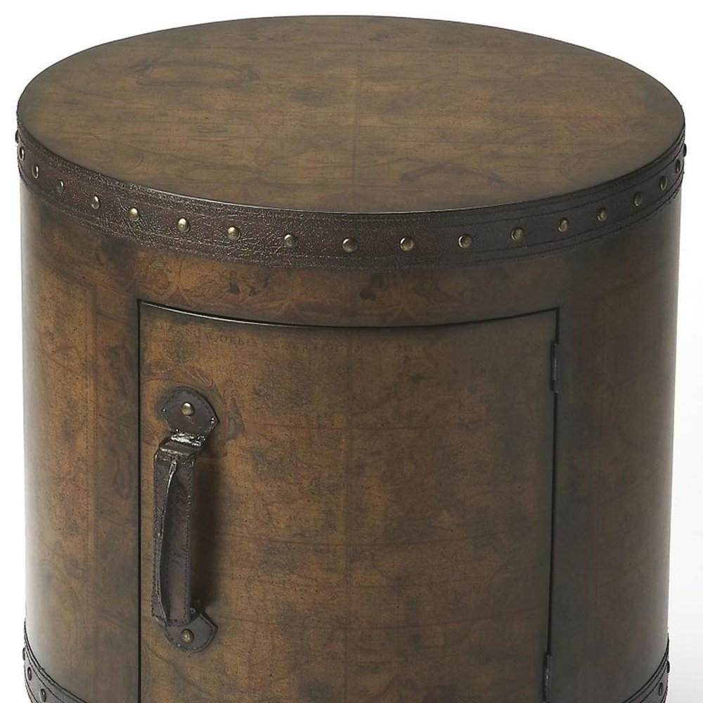 Brown Wood Round Coffee Table - 20-inch